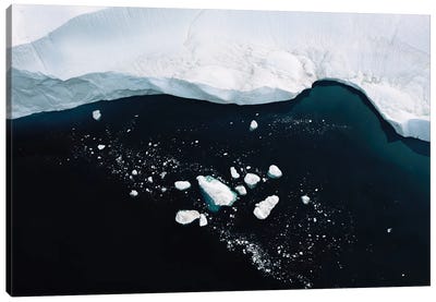 Silent Icebergs In Greenland Canvas Art Print - Glacier & Iceberg Art