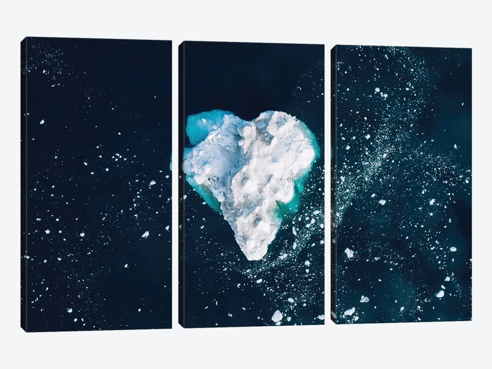 Heart In The Frozen Ocean by Michael Schauer 3-piece Canvas Wall Art