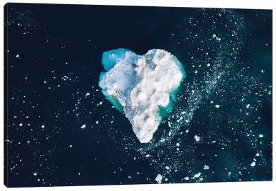Heart In The Frozen Ocean Canvas Art Print - Greenland