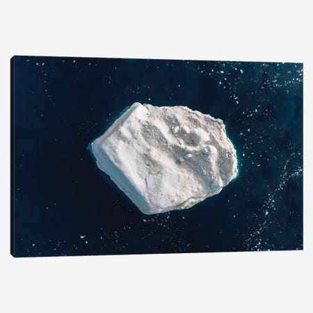 Lone Iceberg In Greenland From Above Canvas Print #SCE149} by Michael Schauer Canvas Print