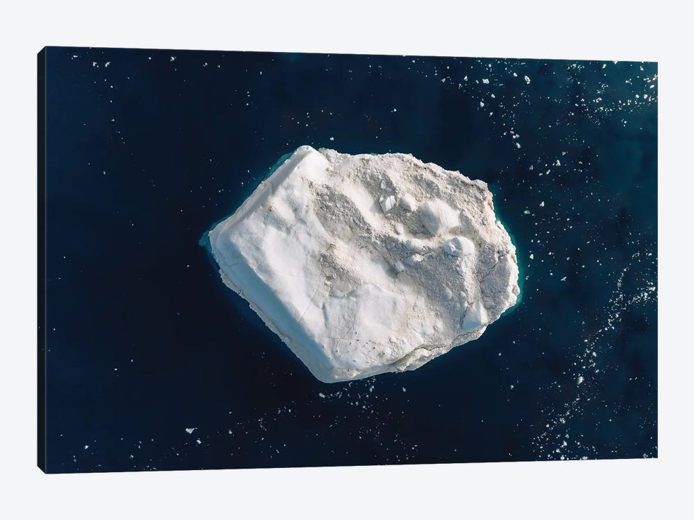 Lone Iceberg In Greenland From Above by Michael Schauer 1-piece Canvas Wall Art