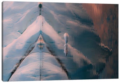 Reflection Of An Iceberg In Greenland During Sunset Canvas Art Print - Glacier & Iceberg Art