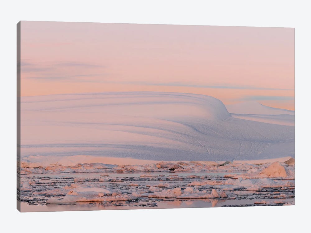 Smooth And Minimalist Iceberg In Greenland During Sunset by Michael Schauer 1-piece Canvas Art Print