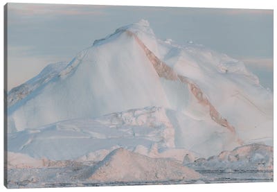 Iceberg In Warm Sunset Light Canvas Art Print - Glacier & Iceberg Art