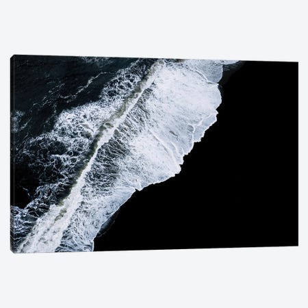 Crashing Wave In Iceland On A Black Sand Beach Canvas Print #SCE159} by Michael Schauer Canvas Artwork