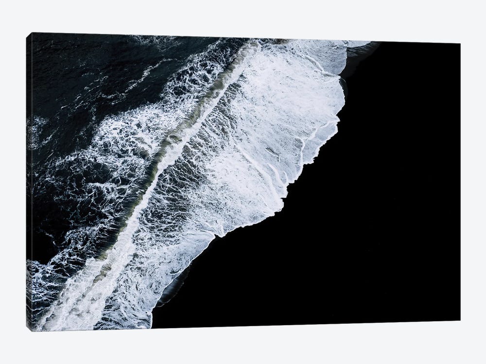 Crashing Wave In Iceland On A Black Sand Beach by Michael Schauer 1-piece Canvas Art Print