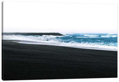 Waves Coming Onto The Black Sand Beach In Vík Iceland Canvas Art Print - Michael Schauer