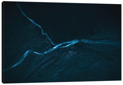 Minimalist And Abstract River Veins In Iceland Canvas Art Print - Michael Schauer