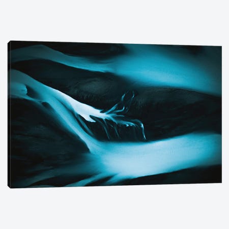 Minimalist And Abstract Blue River Veins In Iceland Canvas Print #SCE164} by Michael Schauer Canvas Wall Art