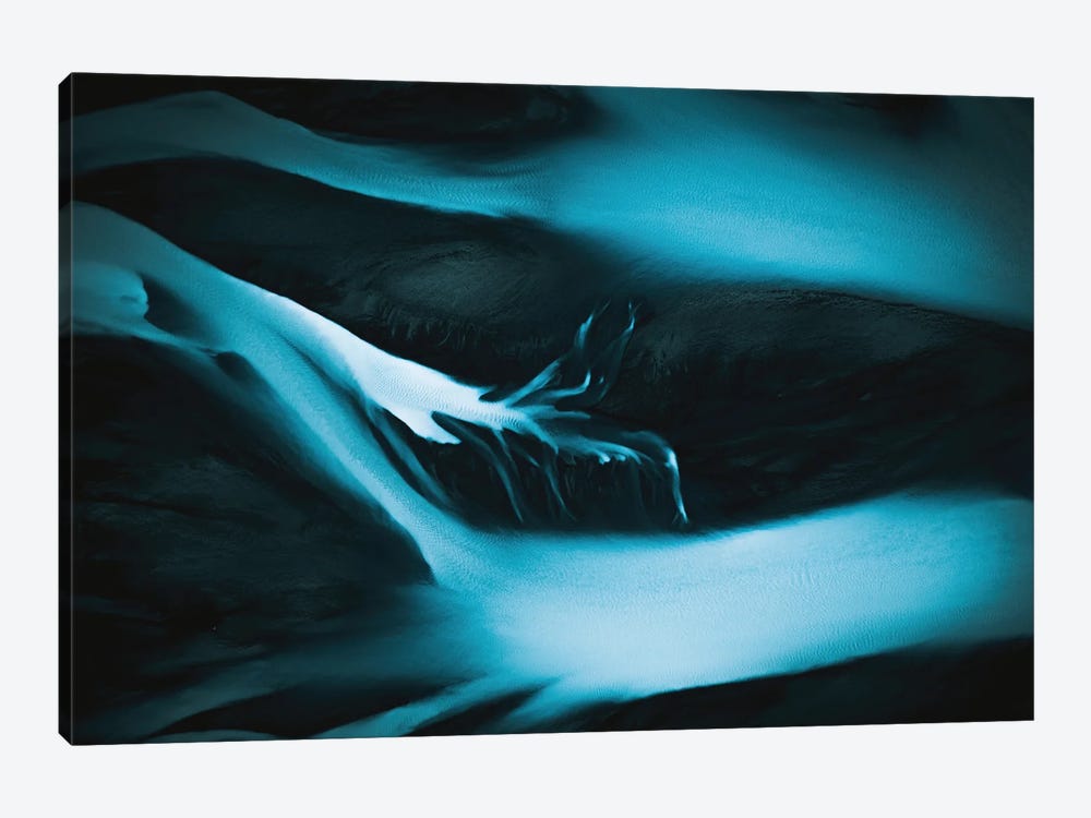 Minimalist And Abstract Blue River Veins In Iceland by Michael Schauer 1-piece Canvas Art Print