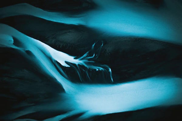 Iceland: Minimalist And Abstract Blue River Veins In Iceland by Michael Schauer