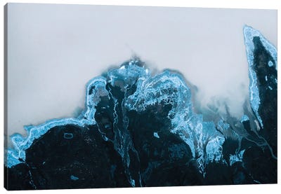 Milky Glacier Lake In Iceland Canvas Art Print - Aerial Photography