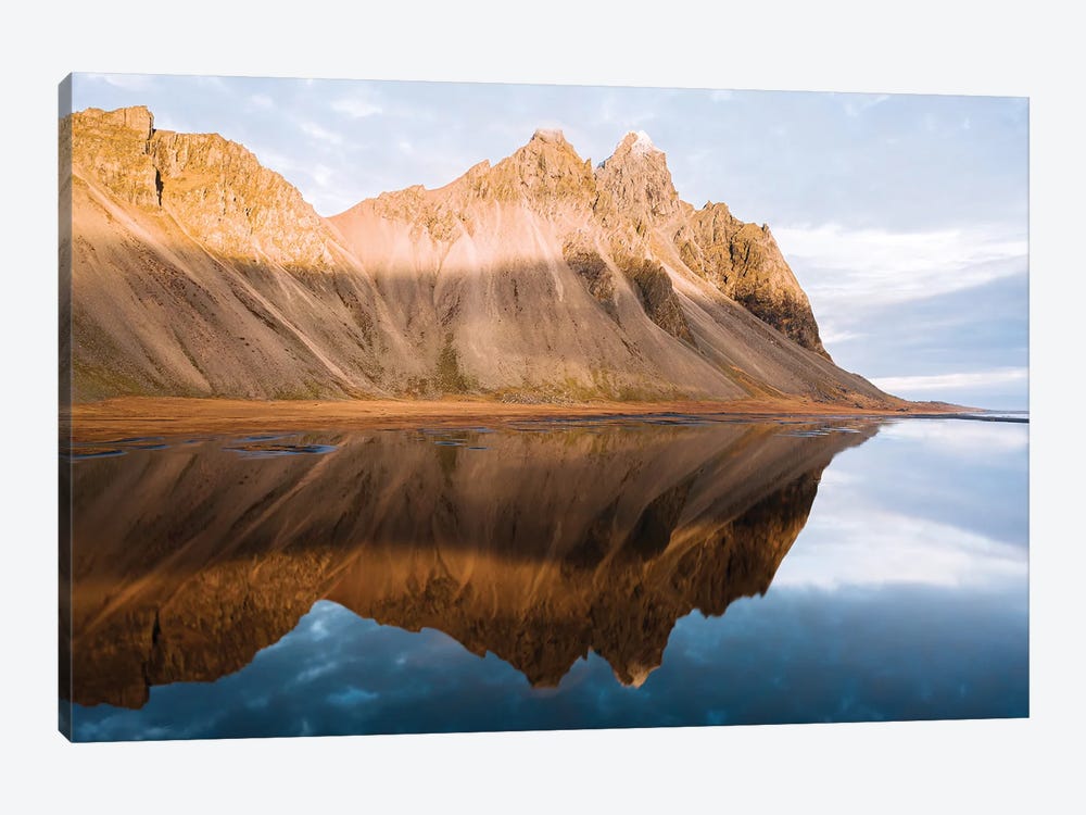 Perfect Reflection Of Vestrahorn Mountain In Iceland During Sunset by Michael Schauer 1-piece Canvas Art