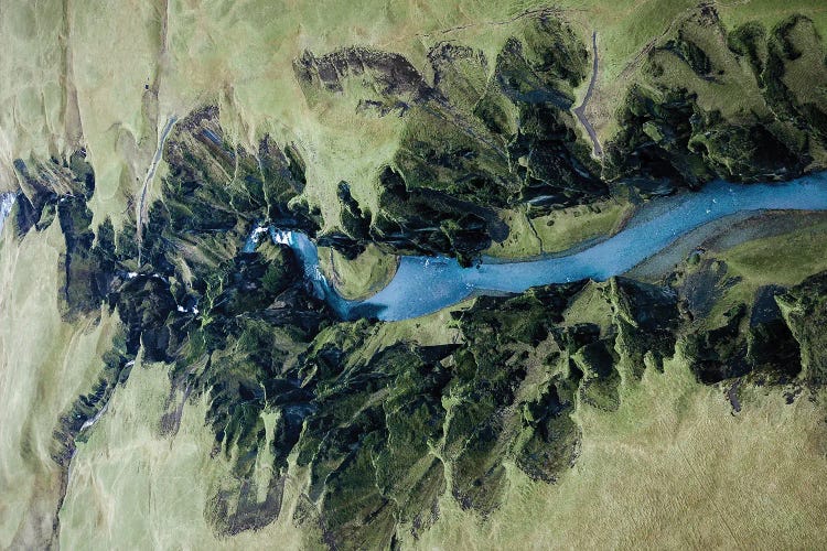 Fjaðrárgljúfur Canyon In Iceland From Above