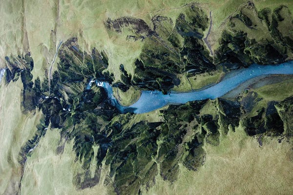 Iceland: Fjaðrárgljúfur Canyon In Iceland From Above by Michael Schauer