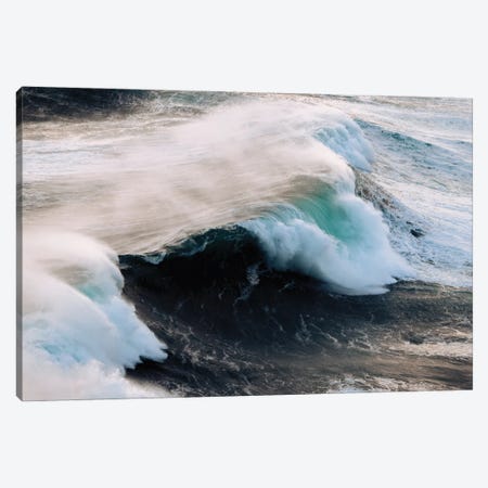 Powerful Wave Breaking In Nazare During Sunset Canvas Print #SCE176} by Michael Schauer Art Print