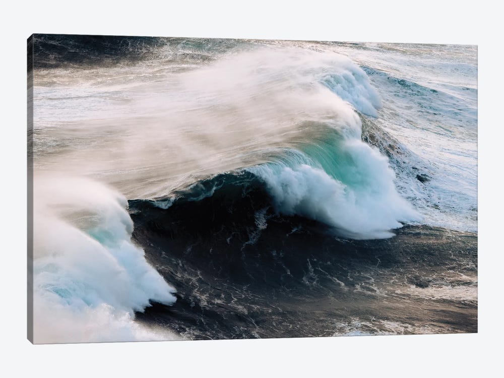Powerful Wave Breaking In Nazare During Sunset by Michael Schauer 1-piece Canvas Artwork