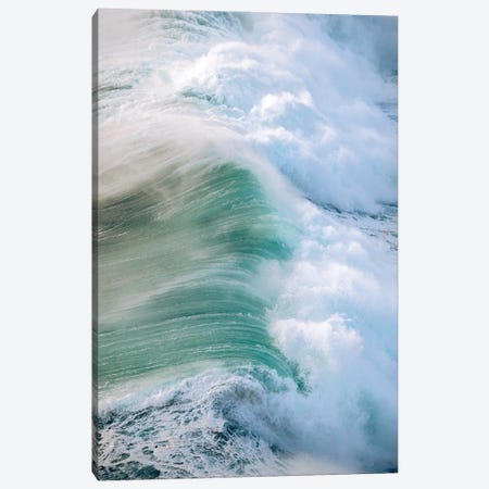Powerful Wave Breaking In Nazare During Sunset Canvas Print #SCE178} by Michael Schauer Canvas Artwork