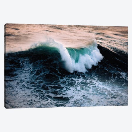 Wave In Nazare Breaking During Sunset Canvas Print #SCE179} by Michael Schauer Canvas Wall Art