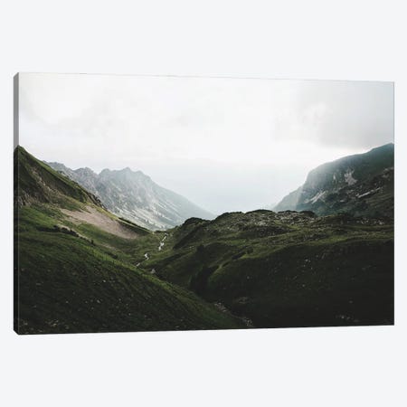 Mountain Range In The German Alps With God Rays Canvas Print #SCE17} by Michael Schauer Canvas Artwork