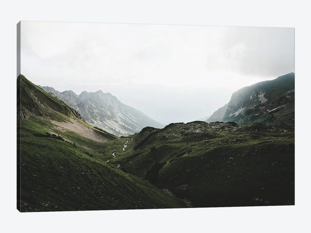 Mountain Range In The German Alps With God Rays by Michael Schauer 1-piece Canvas Wall Art