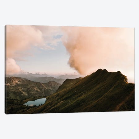 Mountain Range In The German Alps With Lake During Sunset Canvas Print #SCE18} by Michael Schauer Canvas Art Print