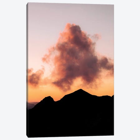 Minimalist Cloud In The Mountains During Burning Sunset Canvas Print #SCE21} by Michael Schauer Canvas Art
