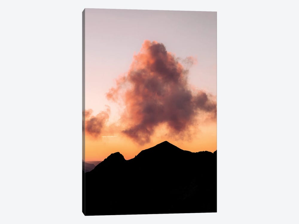 Minimalist Cloud In The Mountains During Burning Sunset by Michael Schauer 1-piece Canvas Art Print