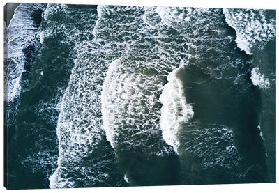 Waves On A Stormy Day On The Northern Sea Canvas Art Print - Norway Art