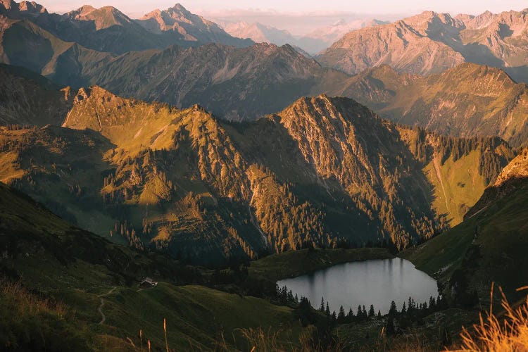 Calm Mountain Lake During Sunrise