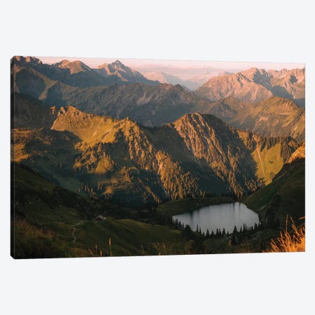 Calm Mountain Lake During Sunrise Canvas Print #SCE23} by Michael Schauer Canvas Wall Art