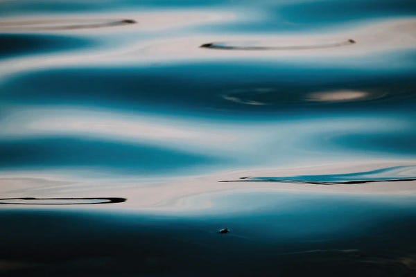 Michael Schauer: Abstract And Serene Ocean Surface At Sunset by Michael Schauer