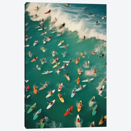 Surfers In The Summer Canvas Print #SCE256} by Michael Schauer Canvas Artwork