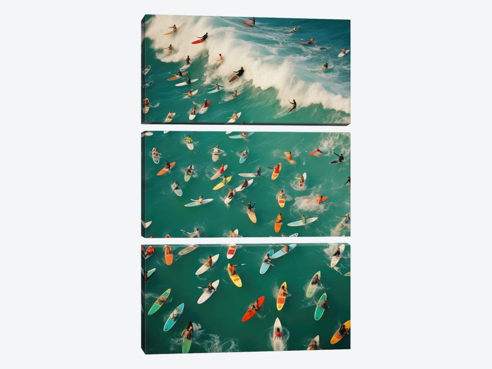 Surfers In The Summer by Michael Schauer 3-piece Canvas Art