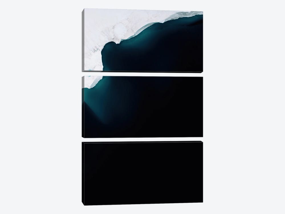 Minimalist Iceberg In The Deep Blue Ocean by Michael Schauer 3-piece Canvas Print