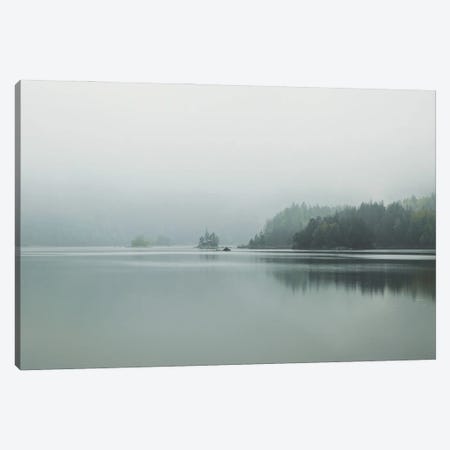 Minimalist Lake Reflection During A Foggy And Calm Morning Canvas Print #SCE25} by Michael Schauer Canvas Print