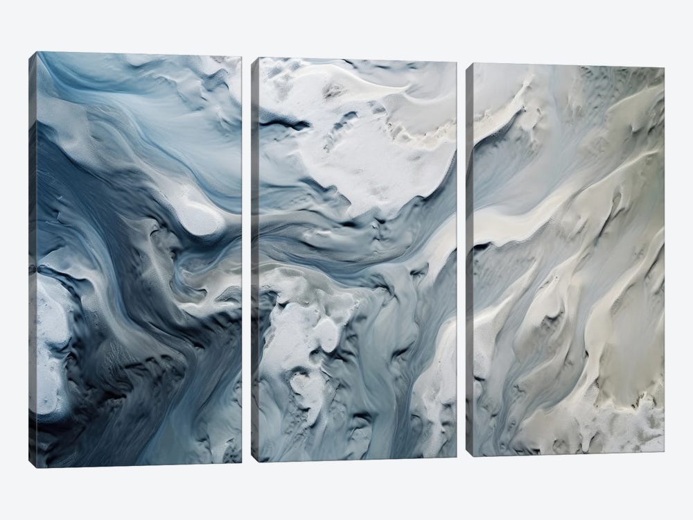 Abstract And Colorful Glacial River Landscape In Iceland by Michael Schauer 3-piece Canvas Art Print