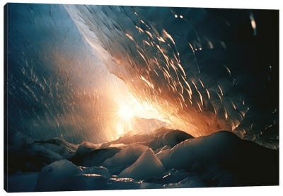 Break Of Dawn In The Ice Canvas Art Print - Michael Schauer