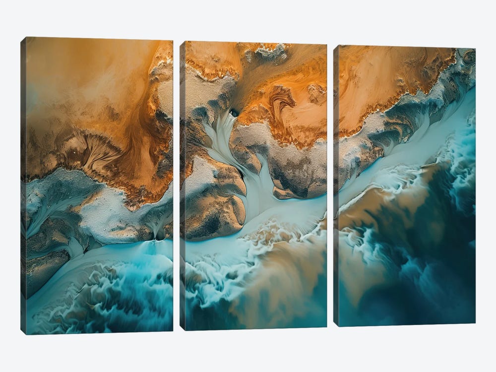 Iceland From Above by Michael Schauer 3-piece Canvas Art Print