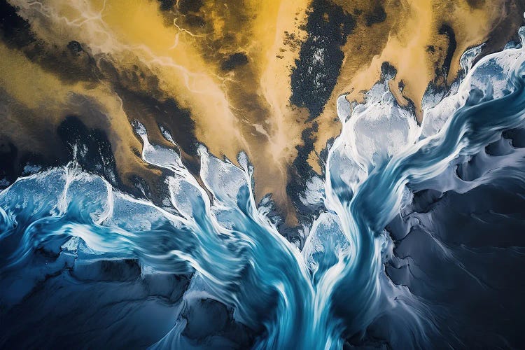 Iceland's Glacial Rivers From Above