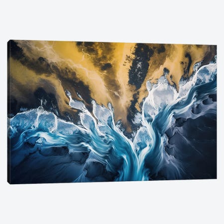 Iceland's Glacial Rivers From Above Canvas Print #SCE265} by Michael Schauer Canvas Art Print