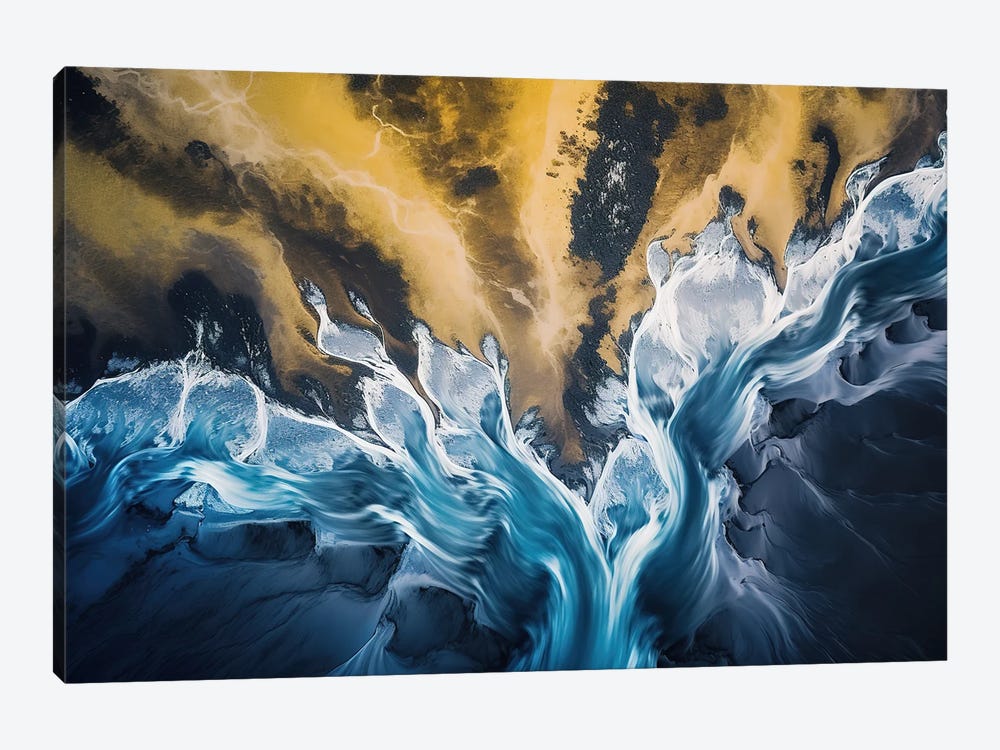 Iceland's Glacial Rivers From Above by Michael Schauer 1-piece Canvas Wall Art
