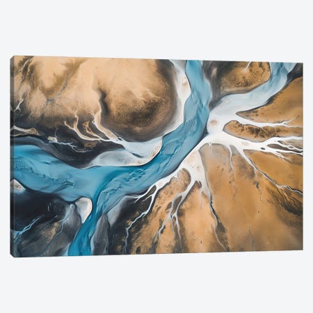 Glacial River Landscape In Iceland From Above Canvas Print #SCE267} by Michael Schauer Canvas Print