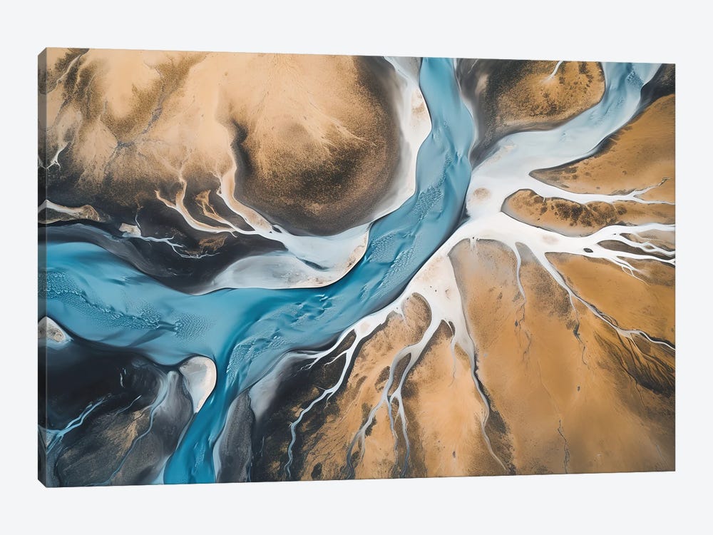 Glacial River Landscape In Iceland From Above by Michael Schauer 1-piece Canvas Artwork