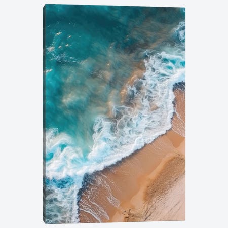 Waves On A Tropical Beach In California - Aerial Landscape Canvas Print #SCE268} by Michael Schauer Canvas Wall Art