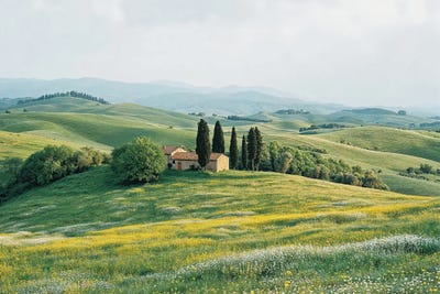 Hillside Views Of The Tuscan Landscape In Italy by Michael Schauer framed wall art