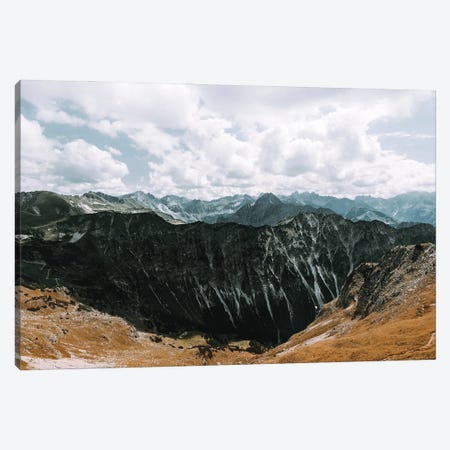 Mountain Range In Front Of A Cloudy Sky In The German Alps Canvas Print #SCE27} by Michael Schauer Canvas Print