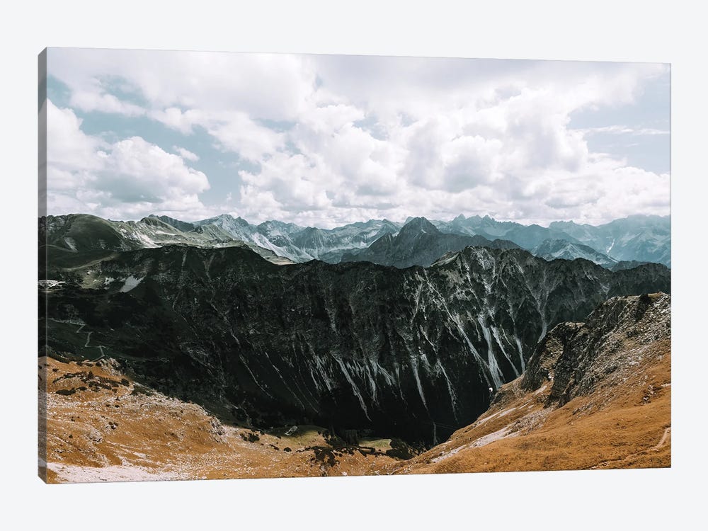Mountain Range In Front Of A Cloudy Sky In The German Alps by Michael Schauer 1-piece Art Print