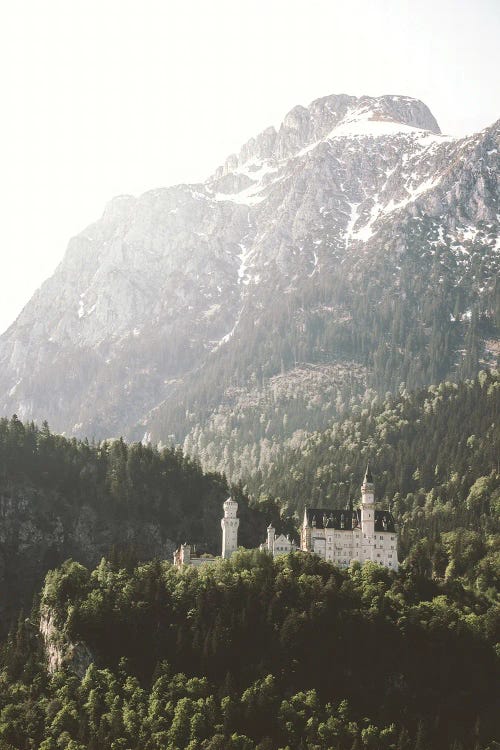 Fairytale Castle Neuenschwanstein In Front Of Mountains