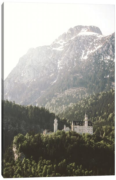 Fairytale Castle Neuenschwanstein In Front Of Mountains Canvas Art Print - Michael Schauer